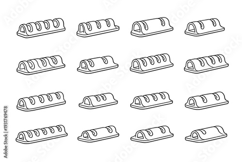 Accessory surface clip wall vector functional icon cable design modern workspace guide