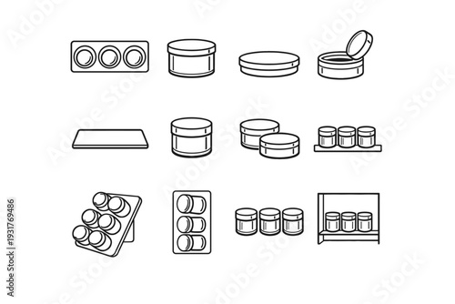 Jar container contemporary balanced icon mounting magnetic spice vector design proportions
