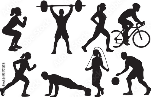  Collection of people exercising and doing sports
