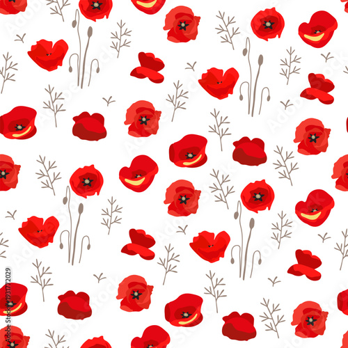 seamless pattern with poppies