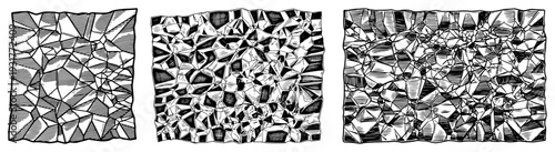 Abstract shattered geometric texture seamless patterns collection