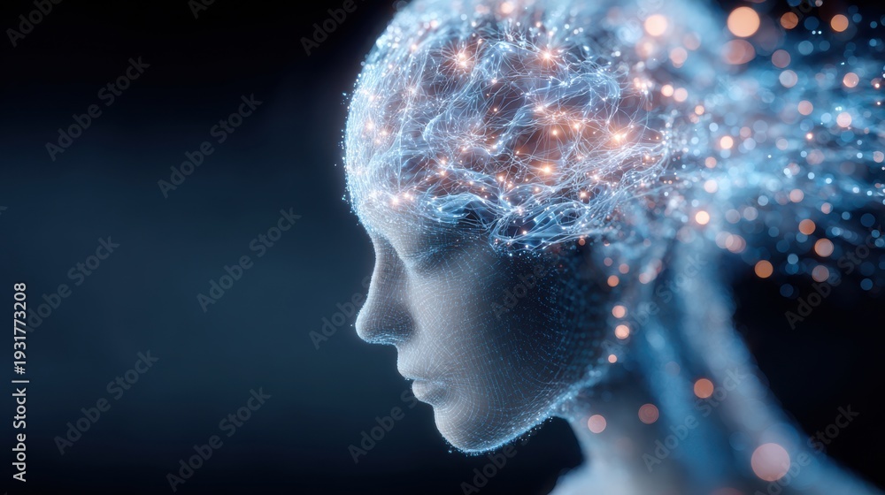 Naklejka premium Scientific brain research exploring neural systems and mental processes.