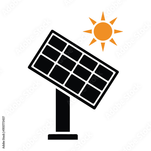 Solar panel mounted on stand harnesses energy from bright sun symbolizing renewable technology in clean design