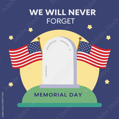 A memorial day tribute featuring an american flag tombstone and symbolic floral arrangements high quality professional