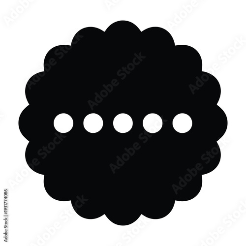 Minimalist stylized flower icon with three dimensional dots symbolizing growth or connection in a bold black silhouette against a clean white background