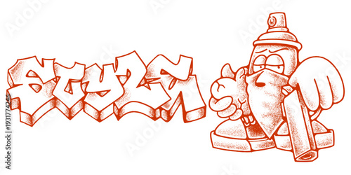Wildstyle Graffiti And Character Illustration in Authentic Hand Drawn Style.