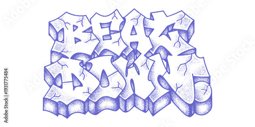 Beat Down Graffiti Lettering with Realistic Crack and Pointillism Effect.
