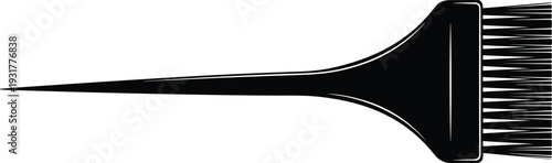 Professional hair dye brush vector illustration silhouette for salon hair color application equipment and beauty shop branding isolated on white background minimalist design.