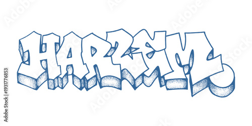 Harlem Graffiti Old School Alphabet Design Manual Hand Drawn Art.