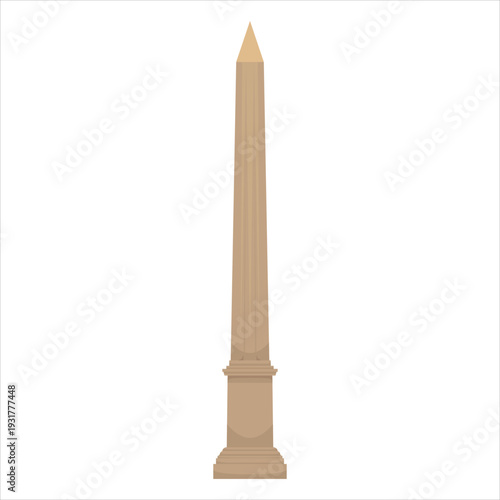 Illustration of a tall beige obelisk monument on a pedestal