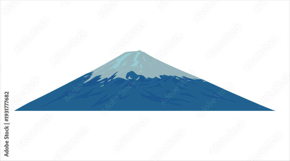 Fototapeta premium Illustration of a snow-capped mountain landscape