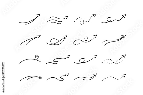 Cue guidance direction arrow icon vector image flow simple line route indicator