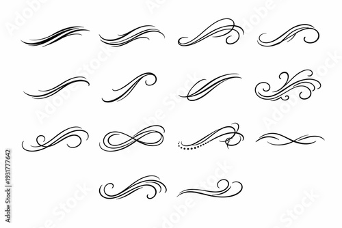 Line vector expressive icon refined set flow artful accent poetic lyrical mark