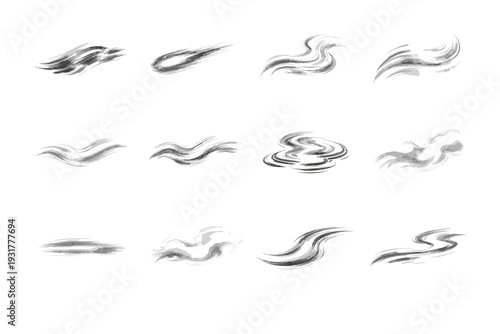 Icons foggy ripple path icon movement line vector motion trail diffusion smooth