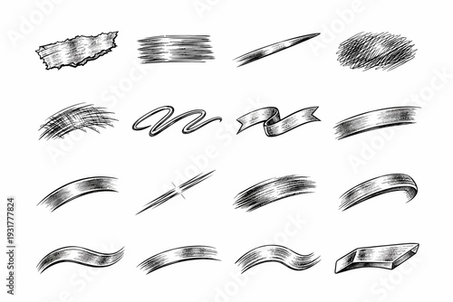 Metallic edge vector tinny scuff image sweep line brushed simple generation stroke