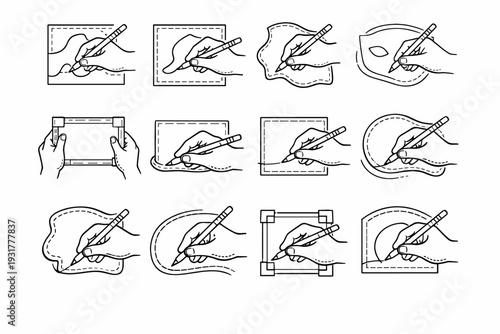 Edge pass follow template border outline steady image generation simple sweep icon