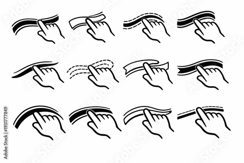 Tracing perimeter grounded follow vector guide icon image band simple firm weighted