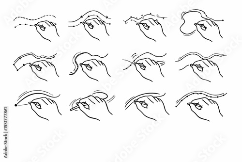 Image guide natural hand contour generation simple path edge chase icon nuanced