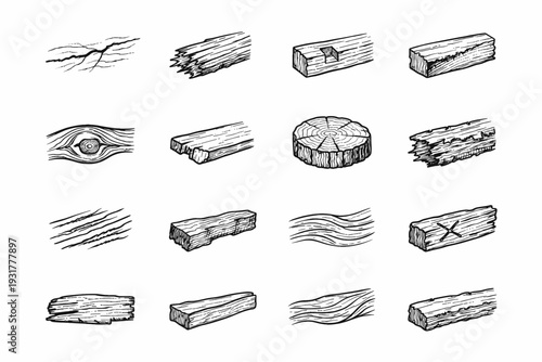 Icon generation hand timber scratch silhouette natural simple vector curve wood board