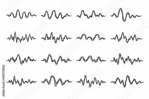 Noisy irregular mark ripple icon vector generation image perturbed pass rhythm simple