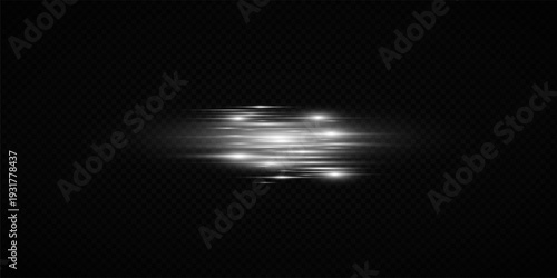 Colorful Star Light Effect Collection with Blue, Golden, and Yellow Glowing Starlight Sparkle Rays and Lens Flare Illumination on Transparent Background