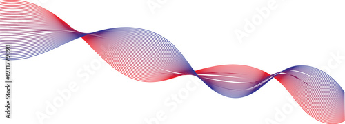 Dna double helix structure with red and blue gradient lines