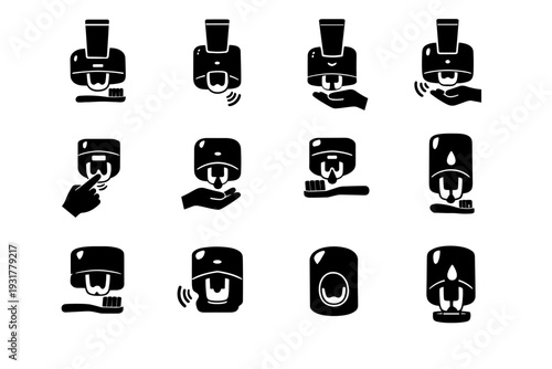 Smart accessory icon modern hygiene mounted paste generation dispenser vector image unit
