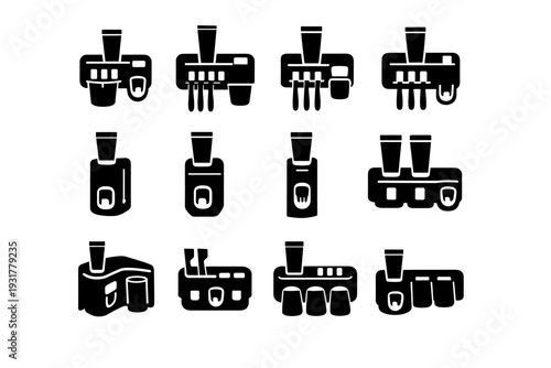 Unit image hardware icon generation solid vector wall bathroom simple toothpaste holder