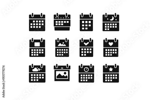 Layout icon calendar format hanging filled discreet generation compact image vector simple