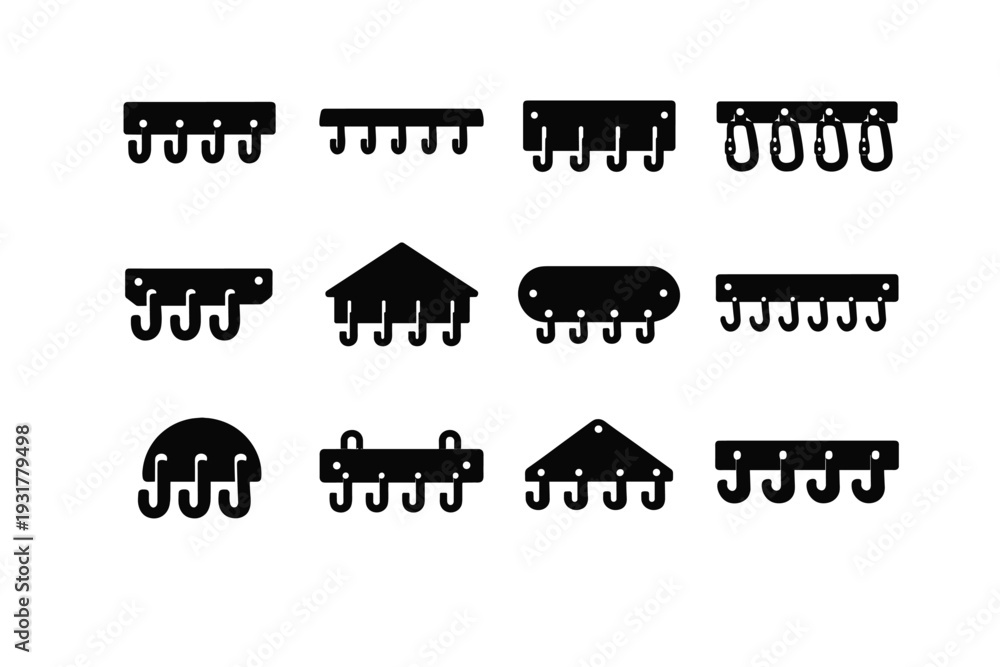 Fototapeta premium Vector hardware image industrial wall icon generation simple geometry black solid rigid