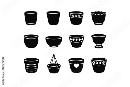 Flower generation icon element greenery home image container plant smooth vector accessory