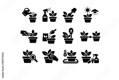 Everyday icon plant vector nature simple geometry generation image routine greenery workflow