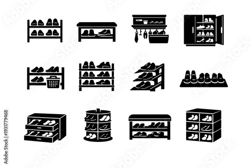 Tidy generation routine footwear everyday workflow daily simple image entryway element vector