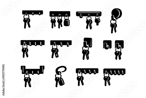 Simple generation solution image magnetic icon hook key hanger surface vector metal