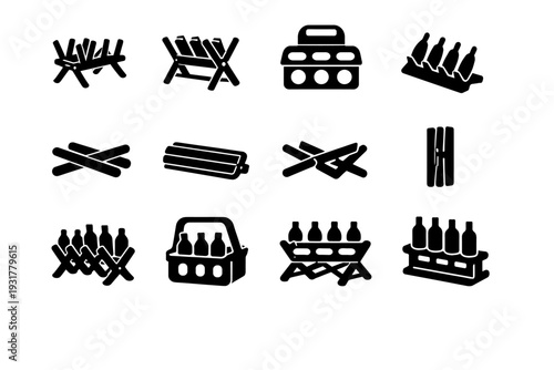 Item adaptable rack icons bottle form practical flexible vector icon organizer