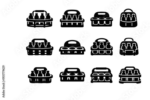 Simple travel generation compact separation minimal image icon vector lightweight storage organizer