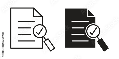 Audit icon set. Linear style. Vector icons