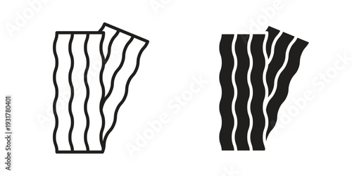 Bacon icon set. Linear style. Vector icons