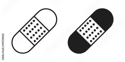 Band aid icon set. Linear style. Vector icons