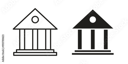 Bank icon set. Linear style. Vector icons