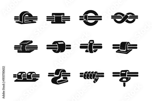 Clamp vector form image pictogram simple design cable holder asset icon generation