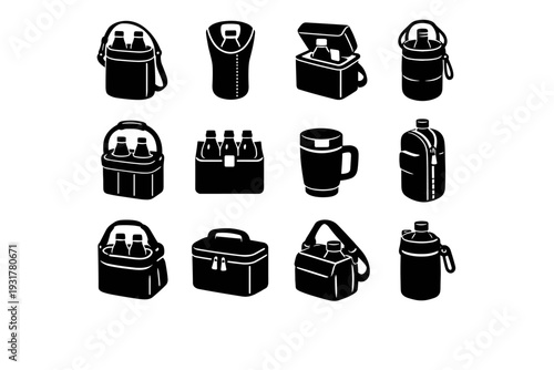 Drink insulated bottle solution generation vector icon beverage case insulation simple image