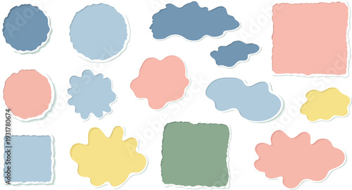 Abstract Shapes and Forms in Various Colors and Textures Illustration