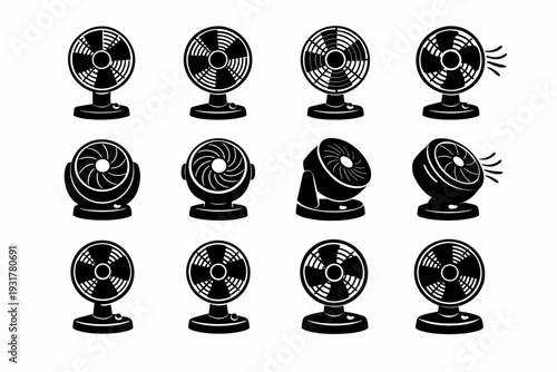 Air simple tabletop tool household grille vector fan generation cooling support image