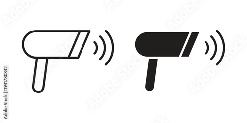 Barcode scanner icon set. Linear style. Vector icons