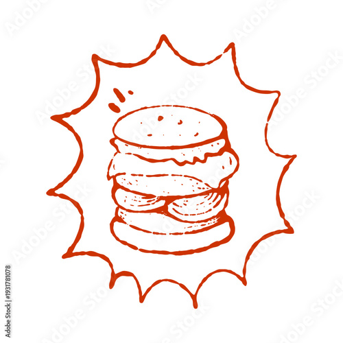 Delicious Burger Food Branding in Creative Urban Doodle Art.