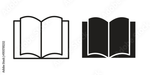 Book icon set. Linear style. Vector icons