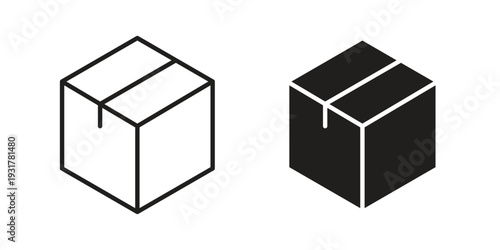 Box icon set. Linear style. Vector icons