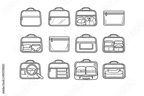 Icon transparent portable laundry bag organization proportions vector section window identification item