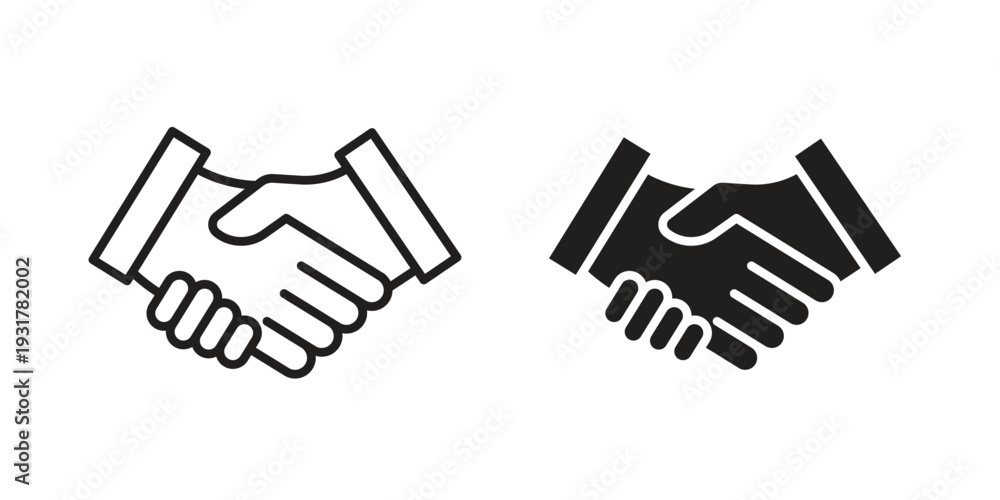 Fototapeta premium Business deal icon set. Linear style. Vector icons
